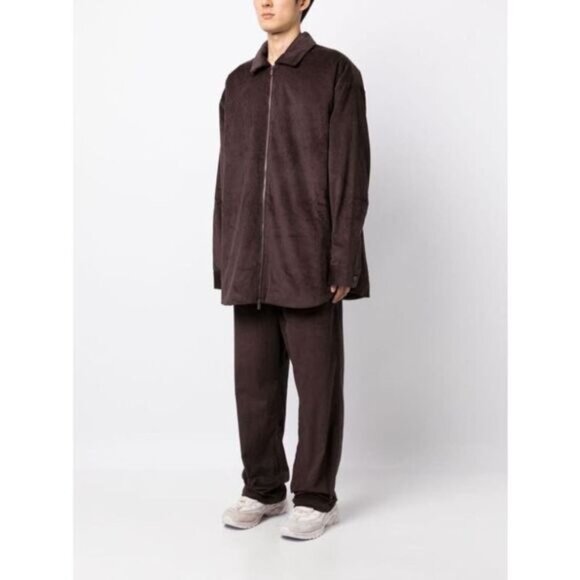 Fear of God Essentials Corduroy Shirt Jacket Men's Plum M Brown Full Zip Cotton - Picture 9 of 10